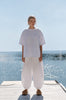 receeded pant / white