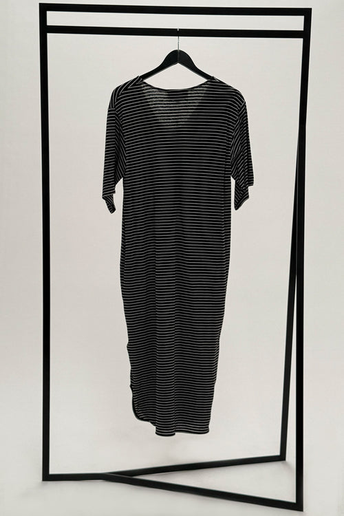 recent dress / black|white stripe