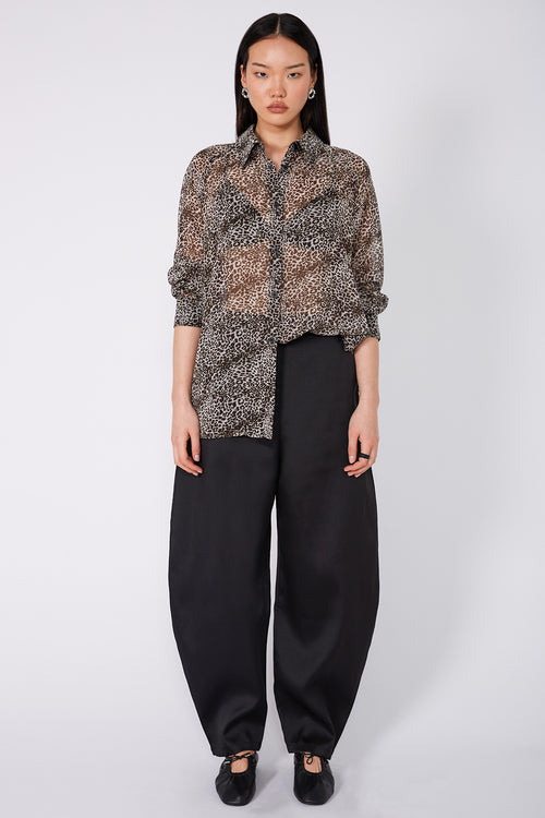 recover shirt / stone|chocolate|moss print