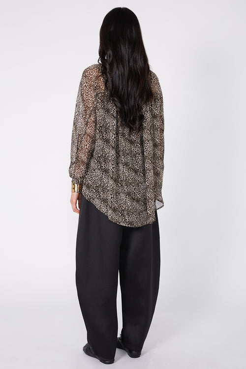 recover shirt / stone|chocolate|moss print