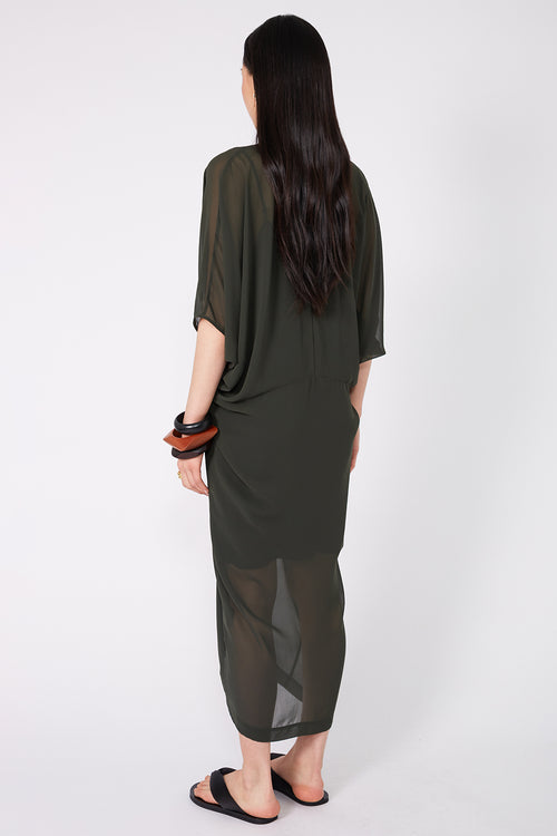 redeem midi dress / artillery green