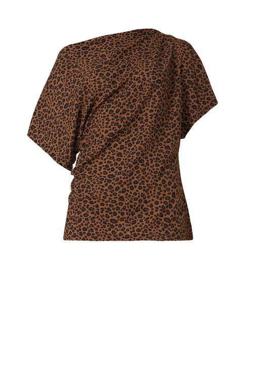 related top / toffee|black animal print