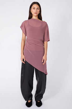 related tunic top / dusky mauve