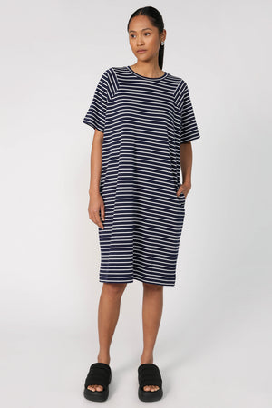 reply dress / navy|white stripe