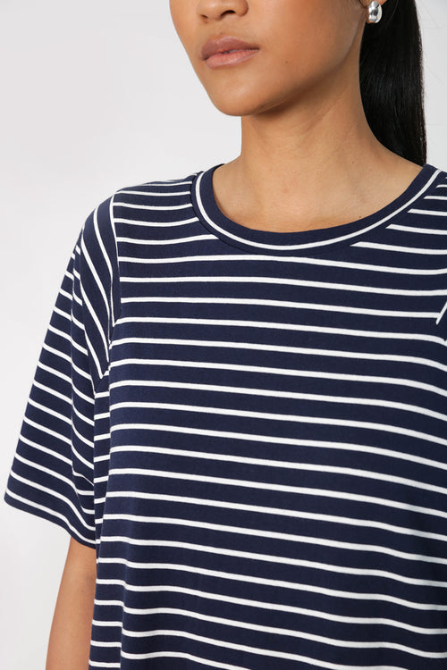 reply dress / navy|white stripe
