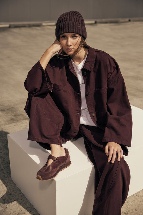 reply beanie / dark sangria red