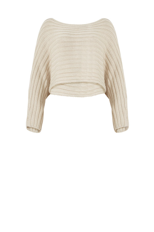 rib croppy sleeve / stone