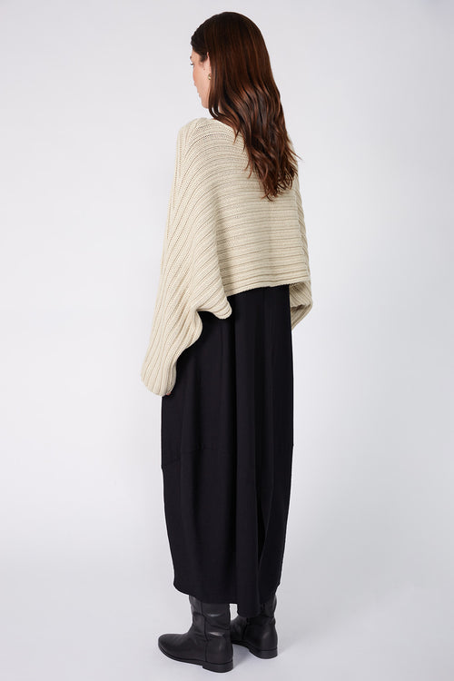 rib croppy sleeve / stone