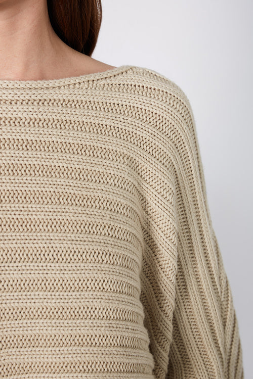 rib croppy sleeve / stone