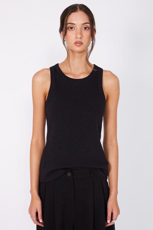 ridge rib tank / black