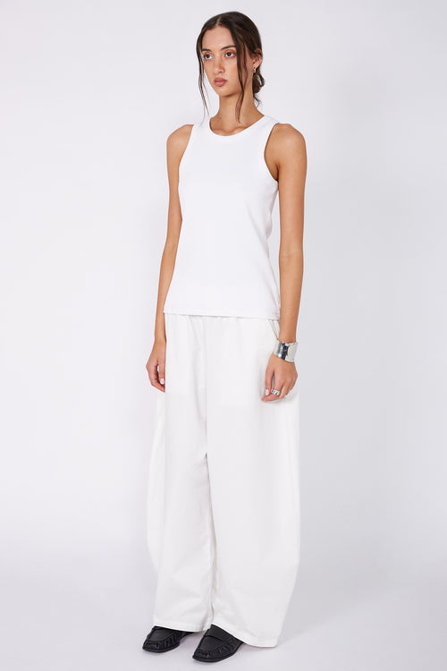 ridge rib tank / white