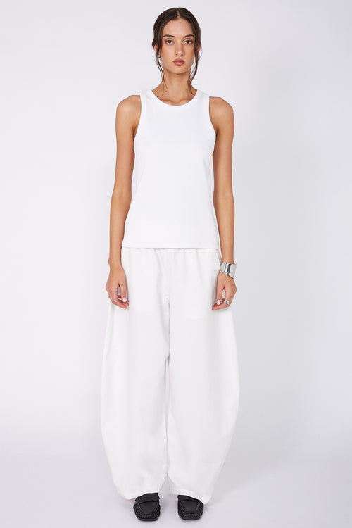 ridge rib tank / white