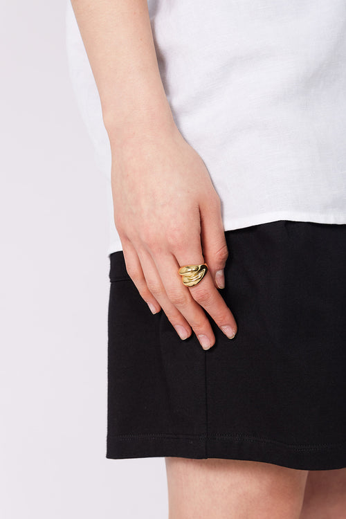 ripple dome ring / gold