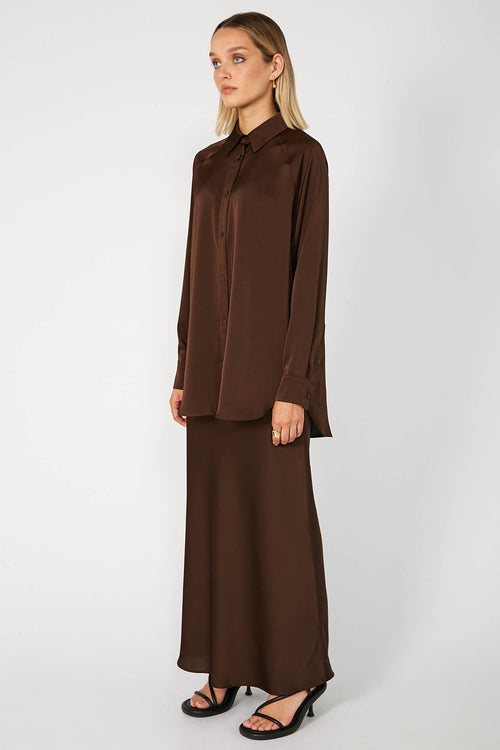 roam shirt / chocolate brown