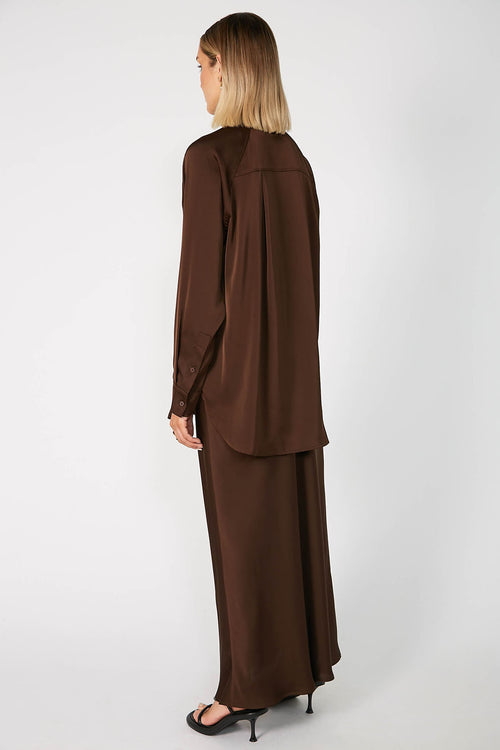 roam shirt / chocolate brown