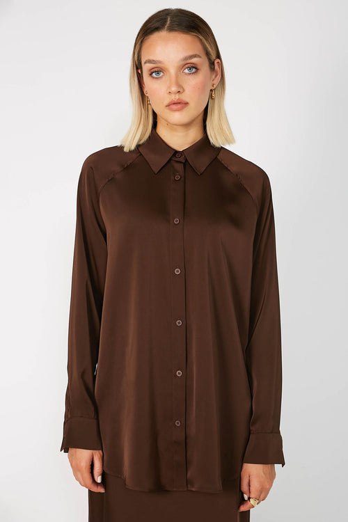 roam shirt / chocolate brown