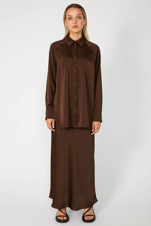 roam shirt / chocolate brown