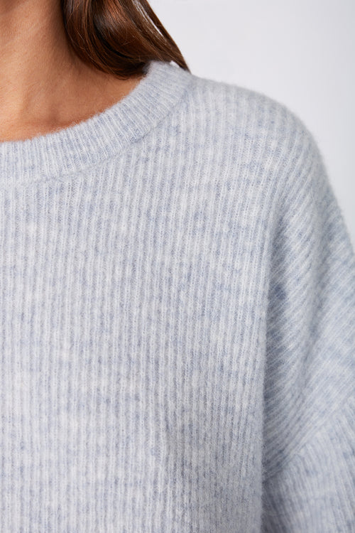 scanner ribbed tee sweater / misty blue marle