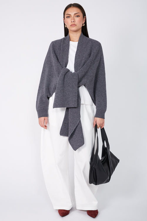 scarfie sleeve / charcoal marle