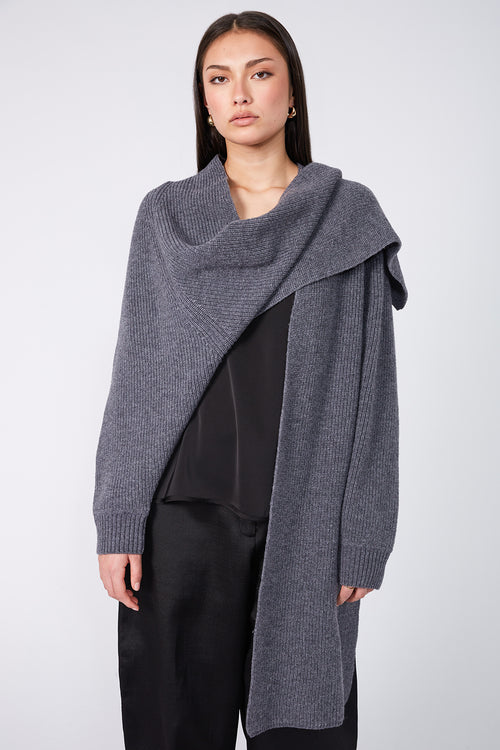 scarfie sleeve / charcoal marle