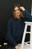 server sequin sweater / cobalt sequin