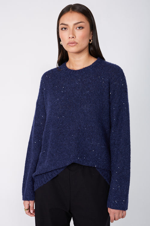 server sequin sweater / navy sequin