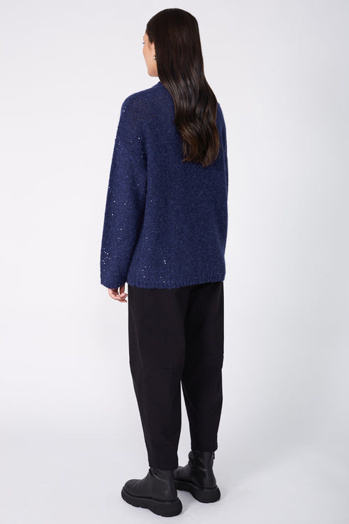 server sequin sweater / navy sequin