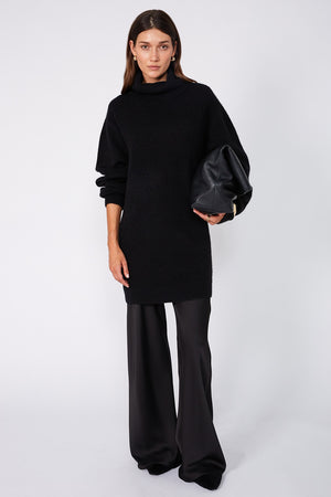 service sweater dress / black