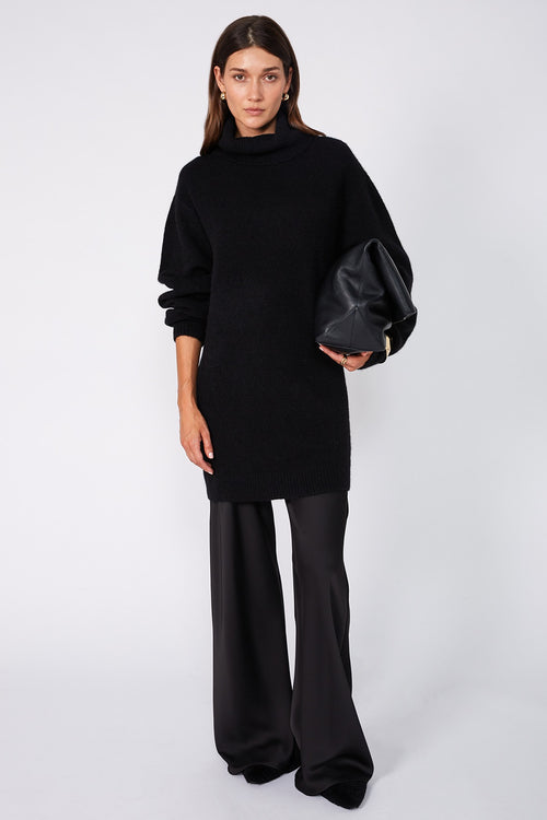 service sweater dress / black
