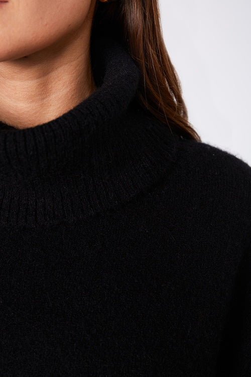 service sweater dress / black