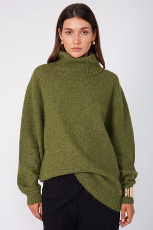 service sweater / moss green marle