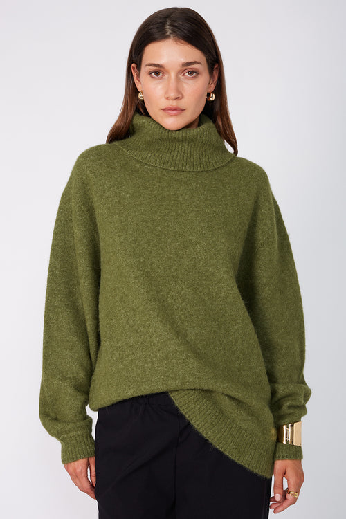 service sweater / moss green marle