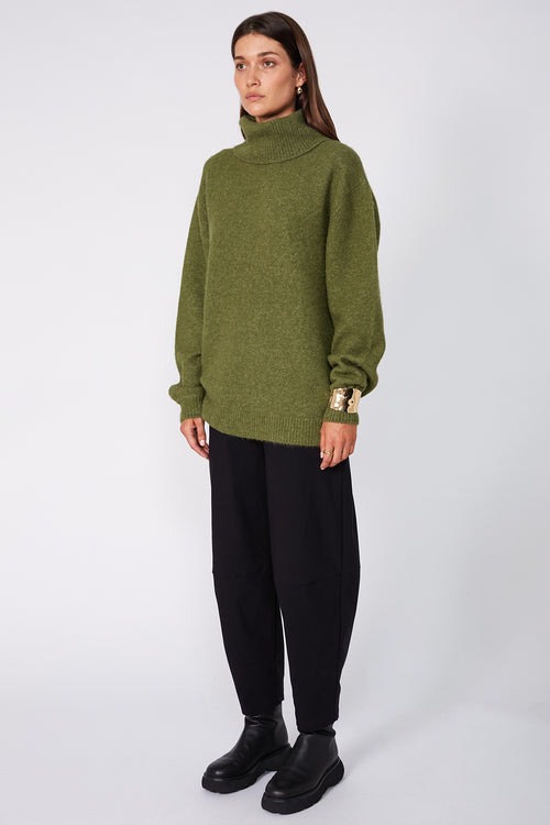 service sweater / moss green marle