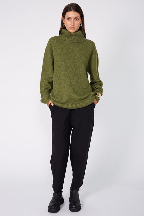 service sweater / moss green marle