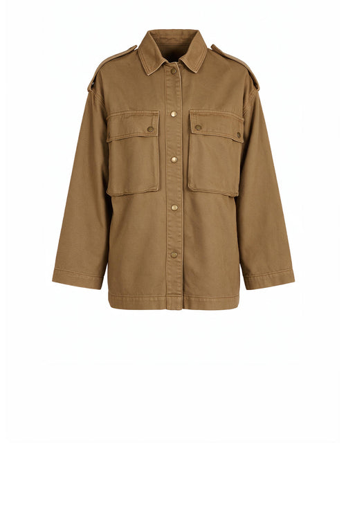 shelter shacket / tawny caramel