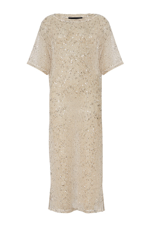 shimmered maxi dress / natural shimmer | m o o c h i