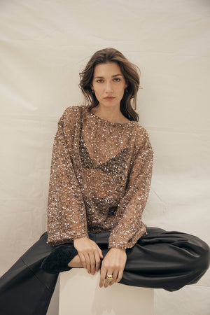 shimmered top / bronze shimmer