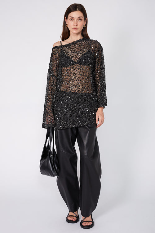shimmered top / black shimmer