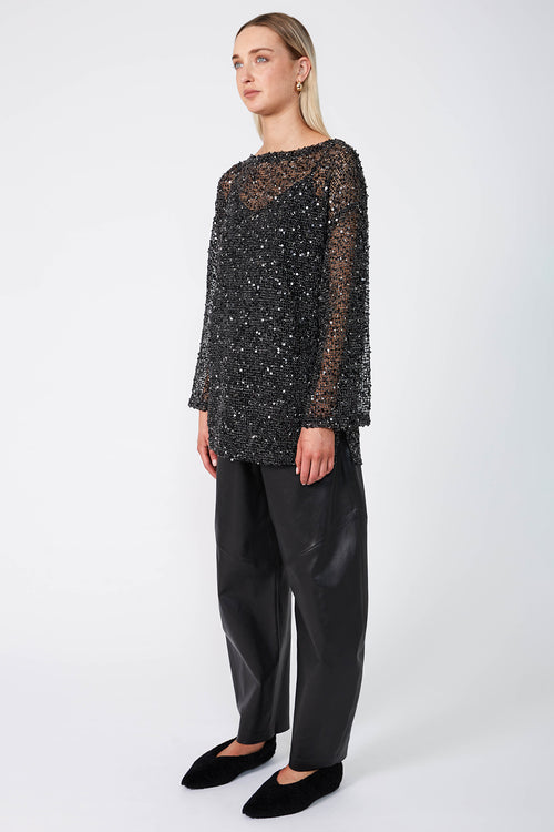 shimmered top / black shimmer