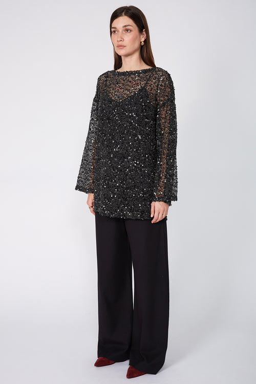 shimmered top / black shimmer