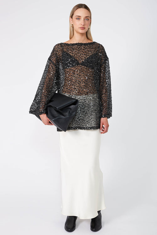 shimmered top / black shimmer