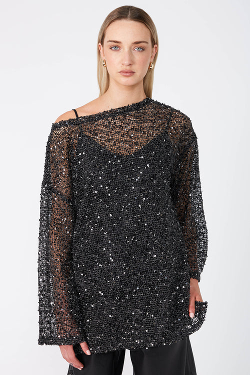 shimmered top / black shimmer