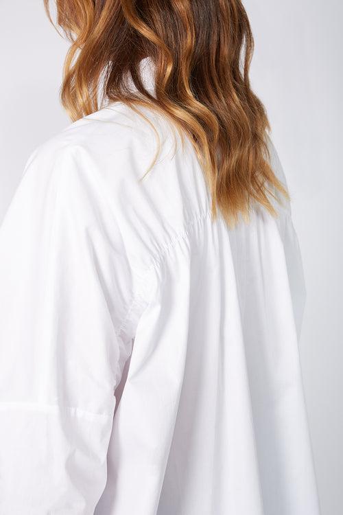 shirr longsleeve shirt / white