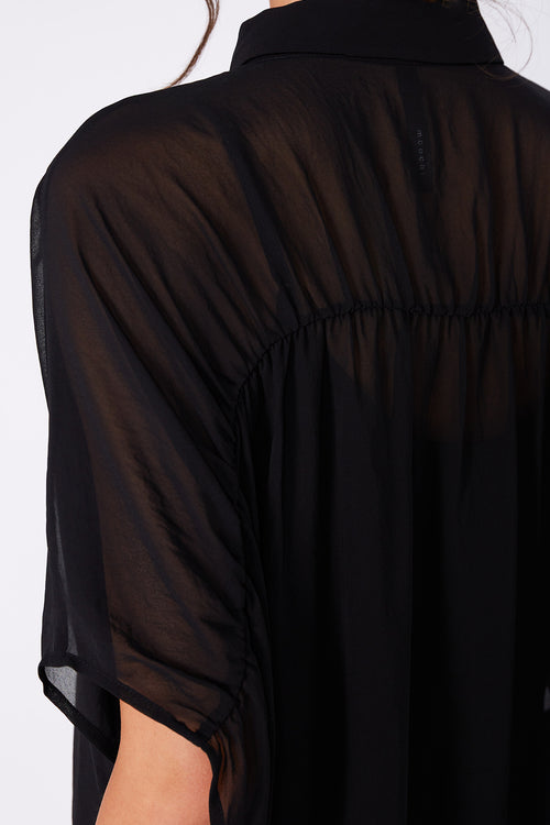 shirr shirt / black
