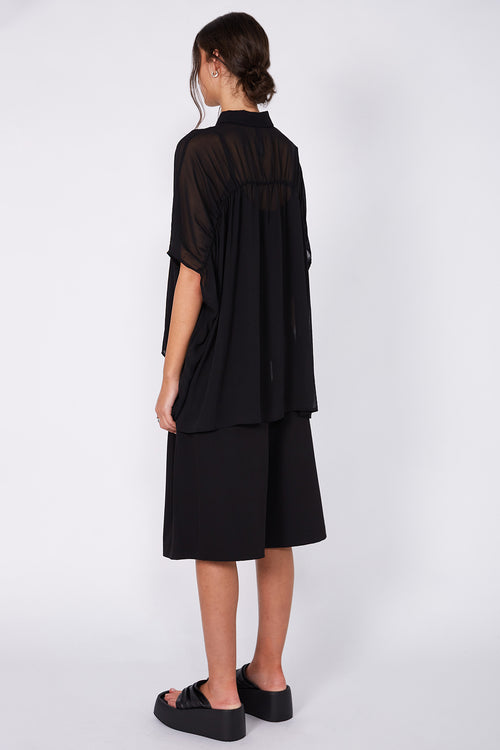 shirr shirt / black