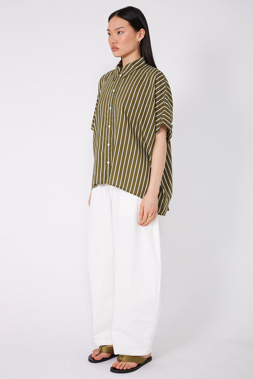shirr shirt / caper stripe