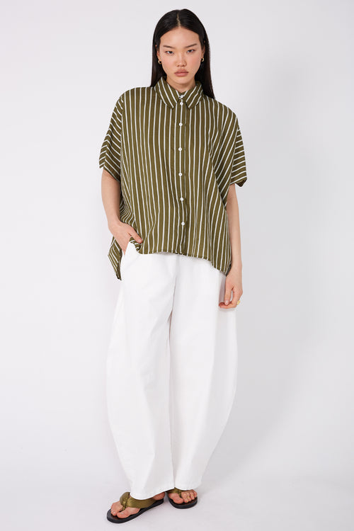 shirr shirt / caper stripe