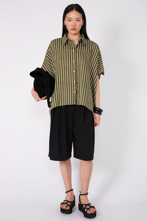 shirr shirt / caper stripe