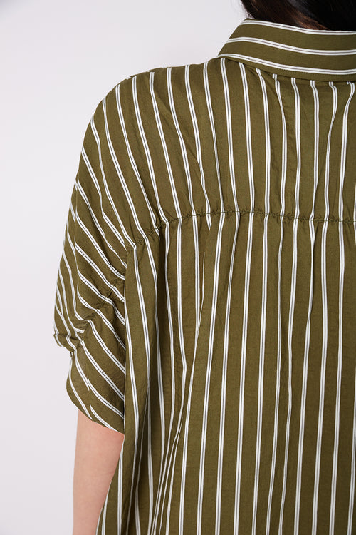 shirr shirt / caper stripe