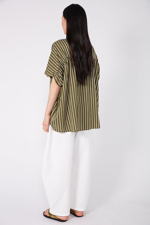shirr shirt / caper stripe